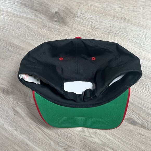 VTG Chicago Bulls Strapback Hat NBA Basketball Black Red Plain Logo The G Cap - Picture 6 of 8
